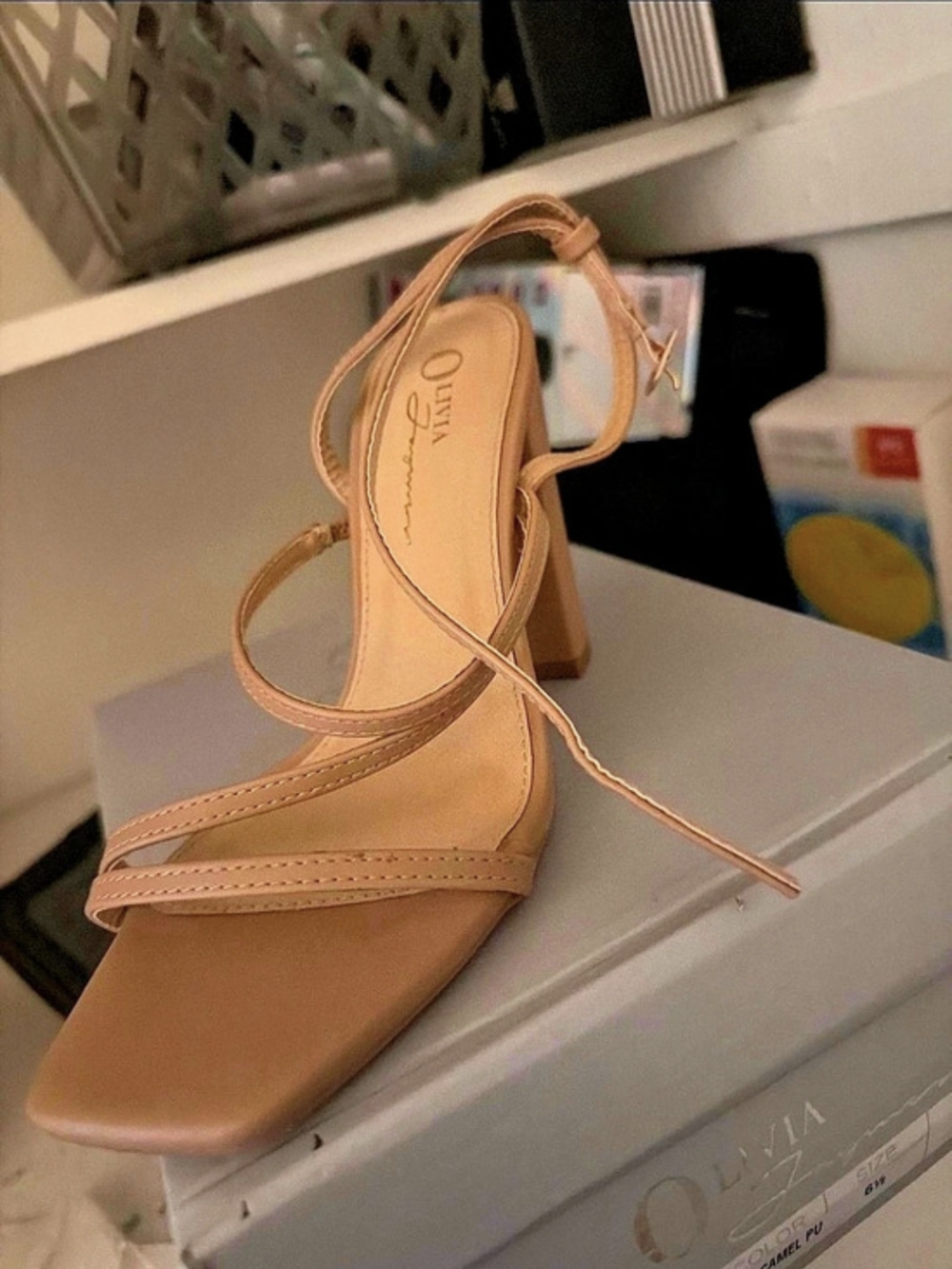 Olivia Miller Ascendant Ankle Strap Block Heel Sandal Brown